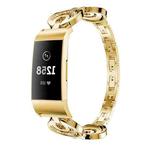 For Fitbit Charge 5 Sun Moon Star Diamond Metal Watch Band(Gold)