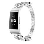 For Fitbit Charge 5 Sun Moon Star Diamond Metal Watch Band(Silver)