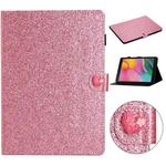 For Samsung Galaxy Tab A 8.0 2019 Love Buckle Glitter Horizontal Flip Leather Case with Holder & Card Slots(Pink)