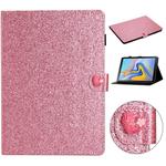 For Samsung Galaxy Tab A 10.5 T590 Love Buckle Glitter Horizontal Flip Leather Case with Holder & Card Slots(Pink)