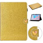 For Samsung Galaxy Tab S6 T860 Love Buckle Glitter Horizontal Flip Leather Case with Holder & Card Slots(Gold)