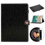 For iPad 9.7 (2018) & (2017) Love Buckle Glitter Horizontal Flip Leather Case with Holder & Card Slots(Black)