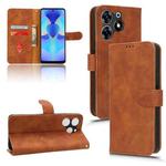 For TECNO Spark 10 Pro Skin Feel Magnetic Flip Leather Phone Case(Brown)
