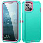 For iPhone 14 Plus Life Waterproof Rugged Phone Case(Blue + Pink)