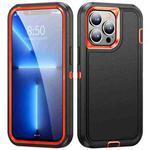 For iPhone 13 Pro Max Life Waterproof Rugged Phone Case(Black + Orange)