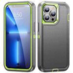 For iPhone 13 Pro Max Life Waterproof Rugged Phone Case(Grey + Green)
