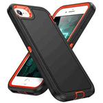 For iPhone SE 2022 / SE 2020 / 8 / 7 Life Waterproof Rugged Phone Case(Black + Orange)
