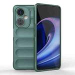 For OnePlus Nord CE 3 Magic Shield TPU + Flannel Phone Case(Dark Green)