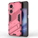 For OnePlus Nord CE 3 Punk Armor 2 in 1 PC + TPU Phone Case with Holder(Light Red)
