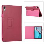 For Huawei MatePad 11 2023 Litchi Texture Leather Tablet Case with Holder(Rose Red)