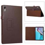 For Huawei MatePad 11 2023 Litchi Texture Leather Tablet Case with Holder(Brown)
