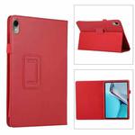 For Huawei MatePad 11 2023 Litchi Texture Leather Tablet Case with Holder(Red)