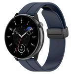 For Amazfit GTR Mini Magnetic Fold Clasp Black Buckle Silicone Watch Band(Midnight Blue)