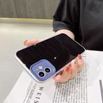 For iPhone 11 Fine Hole Series TPU + Acrylic Anti-fall Mirror Phone Protective Case(Black Blue)