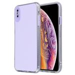 For iPhone X / XS Fine Hole Series TPU + Acrylic Anti-fall Mirror Phone Protective Case(Light Purple)