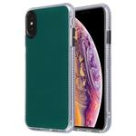 For iPhone X / XS Fine Hole Series TPU + Acrylic Anti-fall Mirror Phone Protective Case(Dark Green)