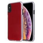 For iPhone X / XS Fine Hole Series TPU + Acrylic Anti-fall Mirror Phone Protective Case(Wine Red)