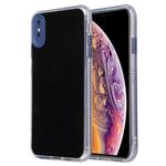 For iPhone XS Max Fine Hole Series TPU + Acrylic Anti-fall Mirror Phone Protective Case(Black Blue)