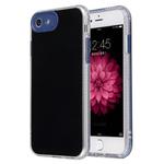For iPhone SE 2022 / SE 2020 / 8 / 7 Fine Hole Series TPU + Acrylic Anti-fall Mirror Phone Protective Case(Black Blue)