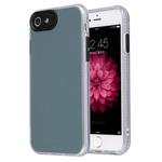 For iPhone SE 2022 / SE 2020 / 8 / 7 Fine Hole Series TPU + Acrylic Anti-fall Mirror Phone Protective Case(Cyan Black)
