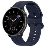 For Amazfit GTR Mini 20mm Flat Head Groove Reverse Buckle Silicone Watch Band(Navy Blue)