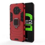For OPPO Ace2 PC + TPU Shockproof Protective Case with Magnetic Ring Holder(Red)