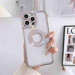 For iPhone 14 Pro Max Electroplated Diamond Phone Case(Rose Gold)