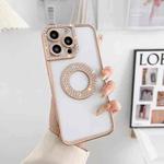 For iPhone 12 Pro Max Electroplated Diamond Phone Case(Gold)