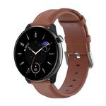 For Amazfit GTR Mini Round Tail Genuine Leather Watch Band(Brown)