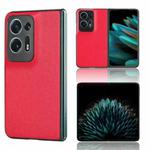 For OPPO Find N2 Plain Skin Litchi Texture Phone Case(Red)