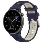 For Amazfit GTR Mini 20mm Cross Texture Two Color Silicone Stainless Steel Buckle Watch Band(Midnight Blue Starlight)