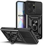 For Honor X7a 5G Sliding Camera Cover Design TPU+PC Phone Case(Black)