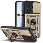 For Honor X7a 5G Sliding Camera Cover Design TPU+PC Phone Case(Gold)