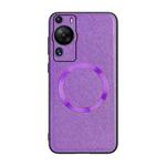 For Huawei P60 / P60 Pro CD Texture Magsafe Magnetic Suction Phone Case(Purple)