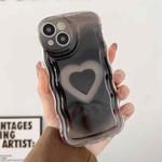 For iPhone 13 Wave Smudged Heart Phone Case(Black)