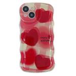 For iPhone 14 Pro Max Wave Smudged Hearts Phone Case(Red)