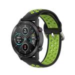For Honor Watch GS 3i 22mm Sports Two-tone Silicone Watch Band(Black Lime)