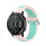 For Honor Watch GS 3i 22mm Sports Two-tone Silicone Watch Band(Pink Teal)