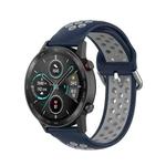 For Honor Watch GS 3i 22mm Sports Two-tone Silicone Watch Band(Midnight Blue Grey)