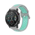 For Honor Watch GS 3i 22mm Sports Two-tone Silicone Watch Band(Grey Teal)