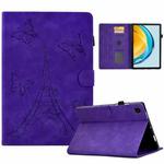 For Huawei Matepad SE 10.4 2022 Tower Embossed Leather Tablet Case(Purple)