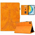 For Huawei Matepad SE 10.4 2022 Tower Embossed Leather Tablet Case(Khaki)