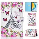 For Huawei Matepad SE 10.4 2022 Colored Drawing Stitching Flip Leather Tablet Case(Flower Tower)