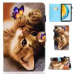 For Huawei Matepad SE 10.4 2022 Colored Drawing Stitching Flip Leather Tablet Case(Butterfly Cat)