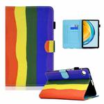 For Huawei Matepad SE 10.4 2022 Colored Drawing Stitching Flip Leather Tablet Case(Rainbow)