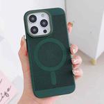 For iPhone 14 Pro Grid Cooling MagSafe Magnetic Phone Case(Alpine Green)