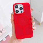 For iPhone 14 Grid Cooling MagSafe Magnetic Phone Case(Red)