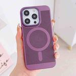 For iPhone 14 Grid Cooling MagSafe Magnetic Phone Case(Plum Red)