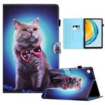 For Huawei Matepad SE 10.4 2022 Colored Drawing Stitching Flip Leather Tablet Case(Bow Tie Cat)