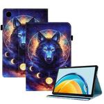 For Huawei Matepad SE 10.4 2022 Colored Drawing Stitching Elastic Band Leather Tablet Case(Space Wolf)